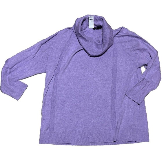 Banana Republic Sweater Long Sleeve Cowl Neck Pullover Tunic Purple Women XL NWT - Picture 2 of 4
